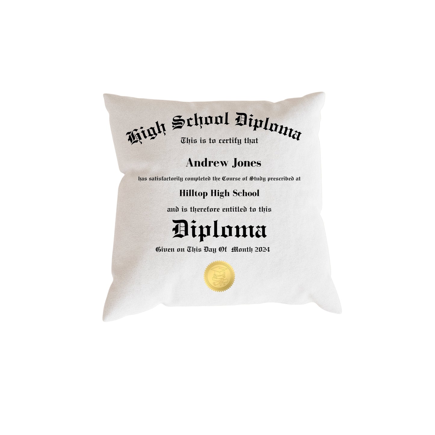 Graduation Editable Pillow Template