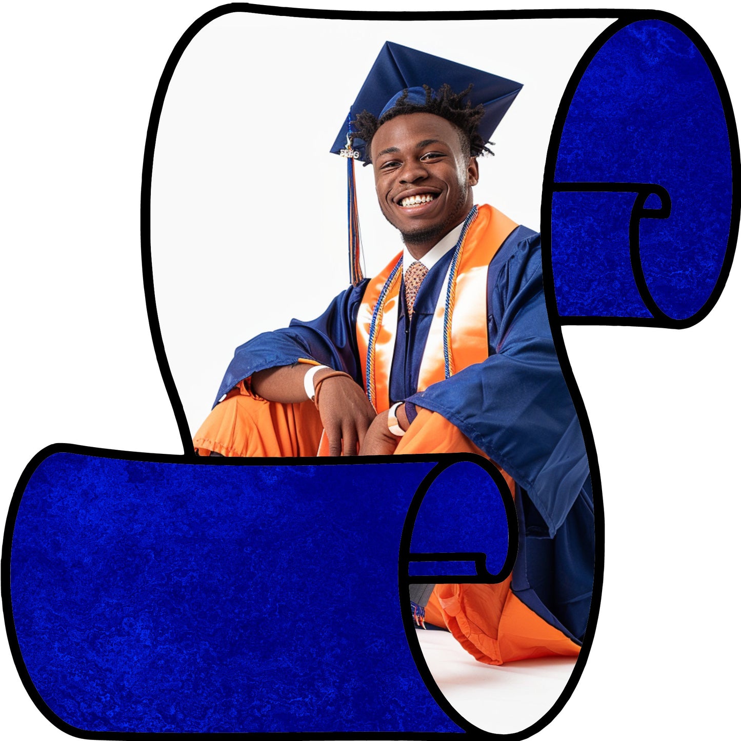 Editable Graduation Scroll Fan Template