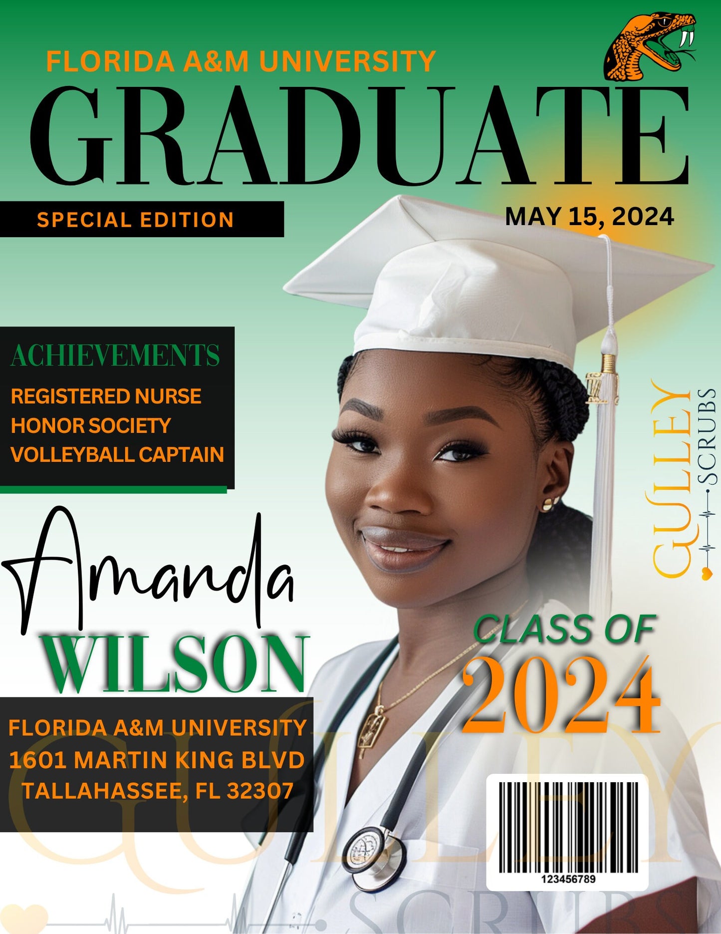 Digital Editable Nurse Graduation Magazine/Invitation Bundle Templates