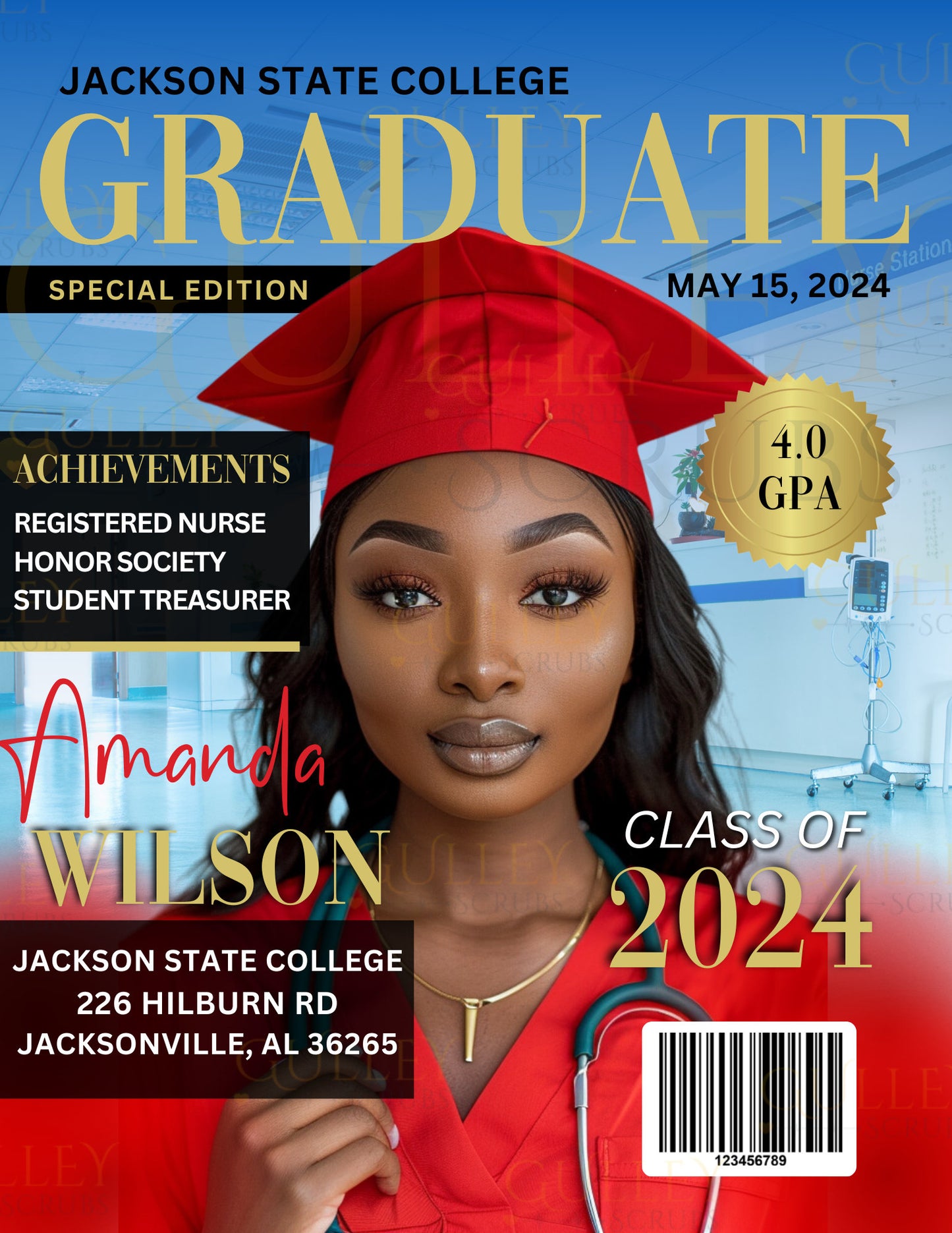 Digital Editable Nurse Graduation Magazine/Invitation Bundle Templates